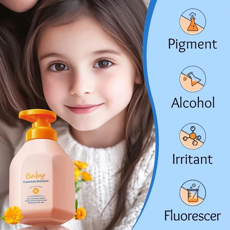 ORANGLES CGBOOM Baby Marigold Amino Acid Shampoo – Gentle Nourishing Fluffy Hair Care Shampoo for Children - angled perspective - Image 4 of 4 | excellent for daily use | New York | Free Shipping ORANGLES