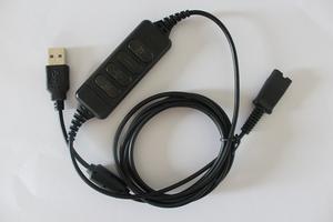 Câble adaptateur <span class=keywords><strong>USB</strong></span> QD pour casque de centre d'appels avec contrôle du volume et fonction muet compatible avec <span class=keywords><strong>Plantronics</strong></span> ou Jabra - Product Image 5