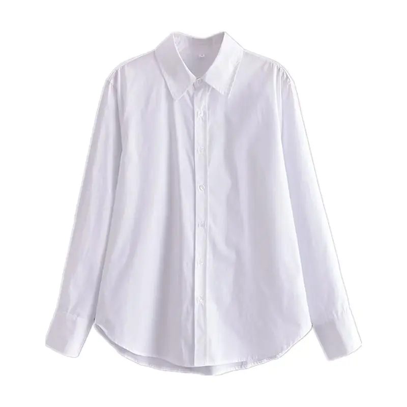 TAOP&ZA 2023 spring and summer new white shirt design sense niche lapel loose neutral style chic shirt 2247323