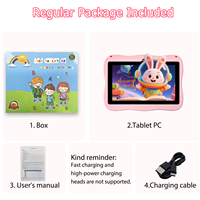 Tablette éducative pour enfants de 7 pouces, 16 Go, quad-core, Android 8.1, écran tactile capacitif, antichoc, avec caméra frontale USB Type-C, Wi-Fi
