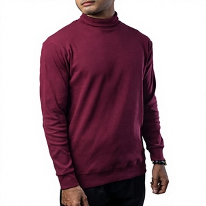 Camiseta de Manga Larga para Hombre, Cuello Alto Acanalado, Logotipo Personalizado OEM, Venta al Por Mayor de Fábrica, Multicolor, Mezcla de Algodón/Poliéster de Alta Calidad, 220 GSM - Product Image 2