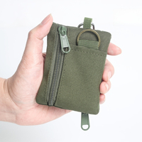 1 Buah Tas Kunci Ritsleting Kanvas Mini Dompet Koin Gantung Kecil Kantong Penyimpanan Olahraga Portabel Tempat Kartu Multifungsi Uniseks 11Cm