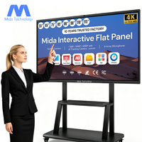 Pizarra Interactiva MIDA 4K de 55 Pulgadas para Educación y Negocios, Pantalla Plana Interactiva Todo en Uno con Android, 20 Puntos Táctiles, Cámara de 13MP y 48MP