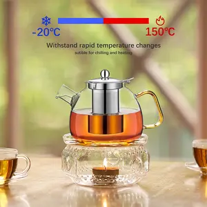 1200ml cao Borosilicate thủy tinh cầm tay ấm trà Infuser chịu nhiệt nhỏ Glass Tea Pot với bộ lọc