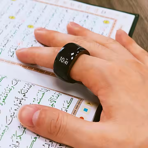 Anneau <span class=keywords><strong>de</strong></span> chapelet islamique pour hommes ensemble <span class=keywords><strong>de</strong></span> coran anneau Zikr avec <span class=keywords><strong>rappel</strong></span> <span class=keywords><strong>de</strong></span> prière d'Allah et compteur Tasbih chapelet électronique exploité par IOS - Product Image 3