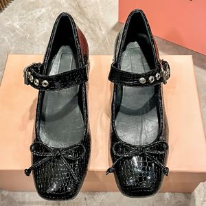 Zapatos Casuales de Mujer, Modelo Miu Ballet Flats, Ligeros, Cómodos, de Cuero Genuino de Alta Calidad, con Diseño de Hebilla Elegante, para Otoño/Verano - Product Image 4