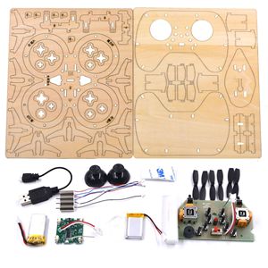 Set Educativo Scientifico Hangda: <span class=keywords><strong>Quadricottero</strong></span> in Legno con Telecomando e Fotografia Aerea, Kit Esperimento di Fisica Fai-da-Te - Product Image 3