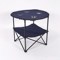 Table ronde pliable compacte pour pique-nique, camping, loisirs, table de pêche portable avec chaises