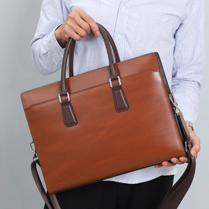 G.SPATTON Barton Sac de voyage d'affaires pour homme en cuir véritable, porte-documents pour ordinateur portable 14 pouces, couleur unie, cuir de vachette pleine fleur - Product Image 1