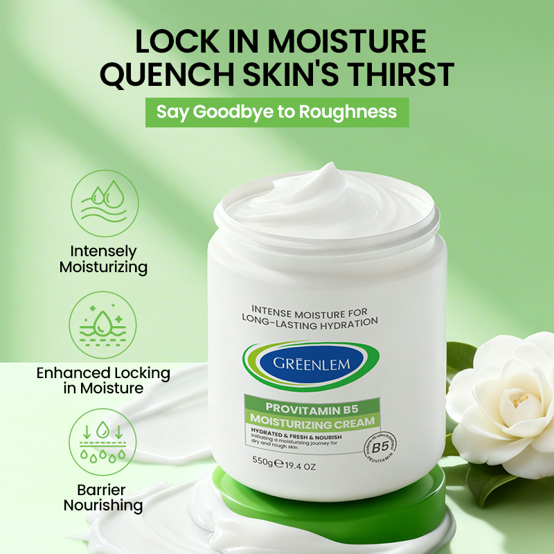 GREENLEM 550g Sweet Almond Oil Body Lotion VitaminE Enriched Deep Hydration Cream for Dry SensitiveSkin OEM/ODM Custom Barrier