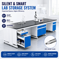 Table de laboratoire en résine époxy pour laboratoires d'enseignement et d'essais industriels, mobilier de laboratoire modulaire