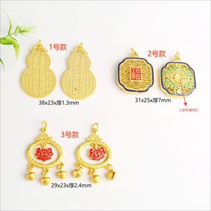 จี้น้ำเต้าชุบทองสไตล์โบราณพร้อมดีไซน์พระคัมภีร์เสน่ห์แห่งความสงบสุขเครื่องประดับสเวตเตอร์ใช้ได้ทั้งชายและหญิง - Product Image 2