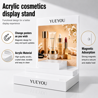 Présentoir de Maquillage Personnalisé en Acrylique Rak Display Kosmetik, Organisateur de Soins de la Peau à 3 Niveaux de Qualité Supérieure avec Design Écologique