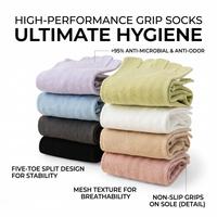 Chaussettes de yoga et de Pilates antidérapantes à logo personnalisé, à volants, en coton, à cinq doigts, pour barre, gym, fitness, danse, antidérapantes, pour femmes, OEM ODM