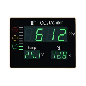 स्टॉक में HTI HT-2008 दीवार माउंट तापमान और आर्द्रता प्रदर्शन पोर्टेबल CO2 गैस मीटर 12 महीने HTI/XINTEST 388x288x43mm OEM,ODM