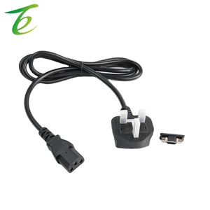Pin kuyruk AC fiş güç kablosu ile İngiliz stdard üç çekirdekli İngiliz fiş tel üç fiş siyah İngiliz saf bakır güç kaynağı - Product Image 2