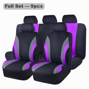 Protector de Asiento de Coche Universal de Dos Tonos, Juego Completo de PVC y Tela de Poliéster para Protección Interior del Coche - Product Image 4