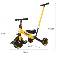 Vélo pour bébé populaire et sûr, vélo pour enfants 3 en 1 convertible, tricycle, vélo d'équilibre, vélo à pédales pour les tout-petits de 1 à 3 ans