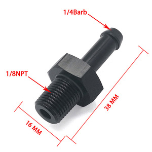 Connecteur de tuyau en aluminium 1/8 Npt à 1/4, adaptateur de régulateur de pression de pompe à carburant, longueur 38Mm, filetage 16Mm - Product Image 1