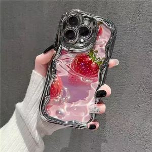 XP1113 Compatible avec <span class=keywords><strong>17</strong></span> Pro Max Nouvelle coque de protection intégrale en argent électro-plaqué à motif fraise d'été <span class=keywords><strong>Huawei</strong></span> <span class=keywords><strong>Mate</strong></span> 70 - Product Image 2
