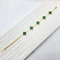 Bracelets à chaîne de fleurs tendance pour femmes, bracelet en acier inoxydable à quatre feuilles de trèfle, bracelet porte-bonheur, Pulseras De Mujer