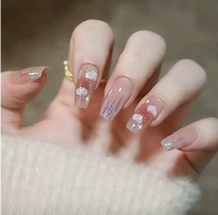 Fournisseur de faux ongles en acrylique de luxe faits à la main, style océan estival, 10 pièces, qualité supérieure, 3D, en gros