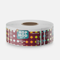 Étiquette autocollante holographique personnalisée en rouleau, étanche, en vinyle BOPP, avec finition mate ou brillante pour l'emballage de boîtes de conserve cosmétiques