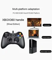 Manette de jeu filaire Xboxs360 avec fonction de vibration, compatible PC, ordinateur, téléviseur pour P3 Android IOS, joystick sans fil 2,4 GHz