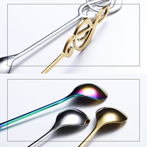Cuchara Musical 304 Acero inoxidable Oro Plata Cuchara Música creativa Café Helado Cucharas para regalo - Product Image 5