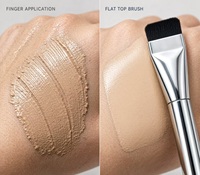 Kuas Foundation Datar Gagang Perak Rambut Sintetis Hitam Lembut Krim Wajah Masker Concealer Alat Kecantikan Profesional Berkualitas Tinggi