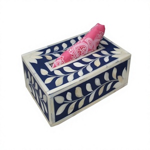 Boîte de rangement pour mouchoirs Meena en MDF, design classique, faite à la main, écologique, porte-mouchoirs en bois imprimé, couvercle décoratif pour boîte à mouchoirs - Product Image 5