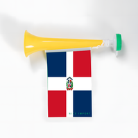 Trompettes en plastique avec drapeaux d'Haïti pour encourager lors d'événements sportifs, de remises de diplômes, de défilés, d'événements sportifs nationaux, pour les supporters de football
