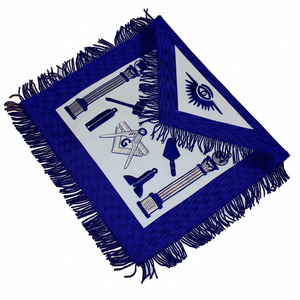 TOP QUALITÉ MASONIC REGALIA MASTER MASON OUTILS DE TRAVAIL BLEU TABLIER Type de tissu Velours Instructions d'entretien Lavage à la main uniquement - Product Image 1