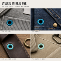 Œillets ronds en laiton métallique, nickelés, couleur personnalisée, pour renforcement de sacs à dos, tentes, bâches et tissus d'extérieur