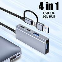 Hub USB + Type-C double tête pour smartphones, tablettes, Nintendo Switch, adaptateur répartiteur 2A/2C (SM-2A2C401, garantie 1 an)