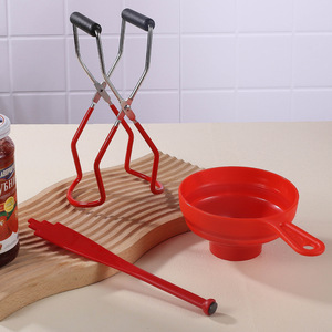 Anti Scalding Can Tongs Non Slip Can Lifter Kitchen <b>Tool</b> For Safe Handling Of Hot Cans And Jars Red Color - Product Image 1