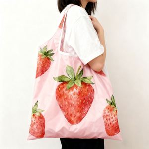 Custom Cartoon Pattern Washable Lightweight Polyester Folding Tote <b>Bag</b> for Women & Men Reusable Grocery Travel <b>Bag</b> - Product Image 3