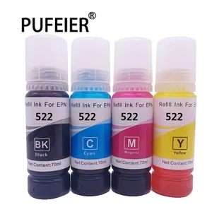 522 512 502 Refill Dye Ink For Epson ET7700 ET7750 ET2700 ET2750 ET3750 ET4750 ET2760 ET3710 ET3760 ET4760 ET15000 Printer Ink