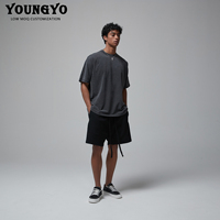 T-shirt katun potongan Dan jahit kaus Batik 275 Gsm asam cuci antik kaus oblong kebesaran Wormhole usang