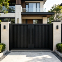 Portail coulissant vertical en aluminium, design moderne, thermolaqué, pour entrée de villa, maison, jardin, sécurité