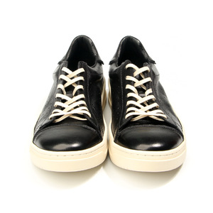 Retro Genuine Leather Sneakers Men's Casual Shoes <b>Low</b> <b>Heel</b> Solid Color Front Laces Leisure Wear - Product Image 2