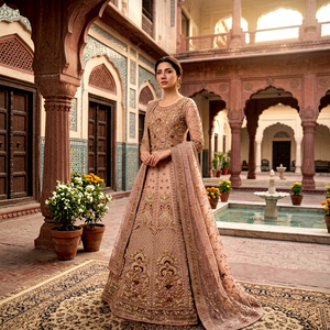 New Luxury Pakistani <b>Women</b> Bridal Floor Length Silk <b>Lehenga</b> Choli Dress With Beaded Embroidery Traditional Wedding Dress 2026 - Product Image 1