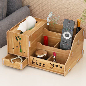 Multifunctional tissue box, desktop tissue box, living room <b>remote</b> <b>control</b> storage organizer, creative student dormitory tissue - Product Image 1