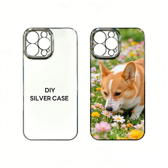 Factory Custom Pattern Blanks 3d Sublimation Silver Luxury Mobile Phone Case for UV Printing Machine for Your Printing Factory
