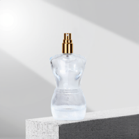 Flacons de parfum en verre personnalisés en forme de corps, 50-400 ml, avec logo personnalisé, bouchon pulvérisateur doré, fabriqués en Chine, sérigraphie
