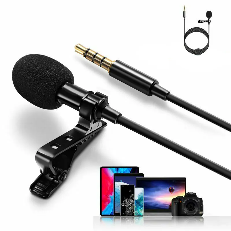 Produsen Langsung 3.5 Mm Mikrofon Gps Mobil Siaran Audio Kendaraan Klip Kondensor Omnidirectional Di Lavalier Mic untuk Pc