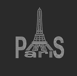 <span class=keywords><strong>Paris</strong></span> tour Eiffel strass transfert célèbre bâtiment cristal Design fer <span class=keywords><strong>sur</strong></span> Patch pour vêtements en forme de diamant - Product Image 1