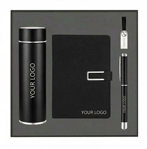Luxury Business Onboarding Souvenir Set 2026 - Leather Notebook Thermal Tumbler & <b>USB</b> <b>Flash</b> <b>Drive</b> Corporate Branding Gift Box - Product Image 2