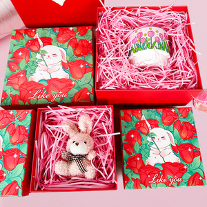 Red Heart <b>Gift</b> <b>Box</b> With Handle Rigid Paperboard <b>Box</b> Four Color Printing Like You Bunny Rose Design For <b>Gift</b> Packaging - Product Image 6