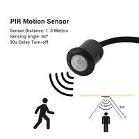 GREESON Interrupteur à capteur tactile LED pour miroir, à détection de mouvement PIR, pour éclairage de placard, 60W, produit nouvelle génération